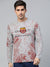 1949 Long Sleeve Tee Shirt For Men-Grey Melange with Red-BE1194