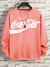 Coca Cola Fleece Crew Neck Sweatshirt For Men-Pink-SP3385