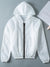 PLT Light Waight Silk Zipper Hooded Jacket For Ladies-White-SP3393