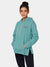 Nyc Polo Terry Fleece Side Slit Pullover Hoodie For Ladies-Slate Blue-SP1430