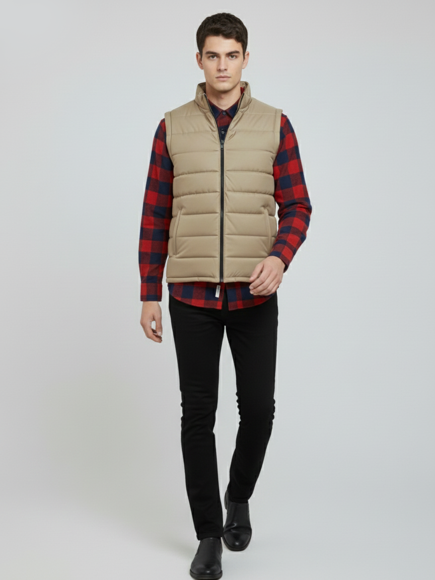 Payper Winter Sleeveless Zipper Mockneck Jacket For Men-Light Skin-PH39
