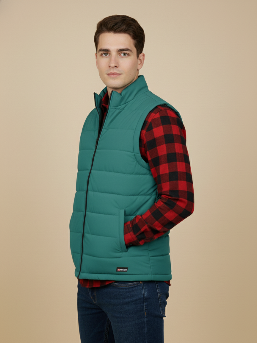 Payper Winter Sleeveless Zipper Mockneck Jacket For Men-Light Zinc-PH32