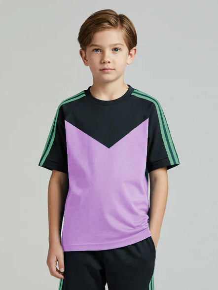 Ads Summer T Shirt For Kids-Black With Purple-NSK21