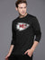 47 Single Jersey Crew Neck Long Sleeve Shirt For Men-Black with Print-SP1948