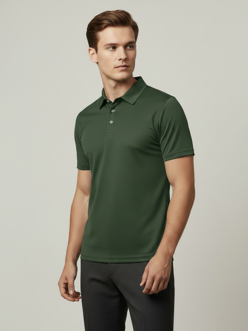 Rawgear Summer Dry Fit Polo Shirt For Men-Olive Green-BE9494