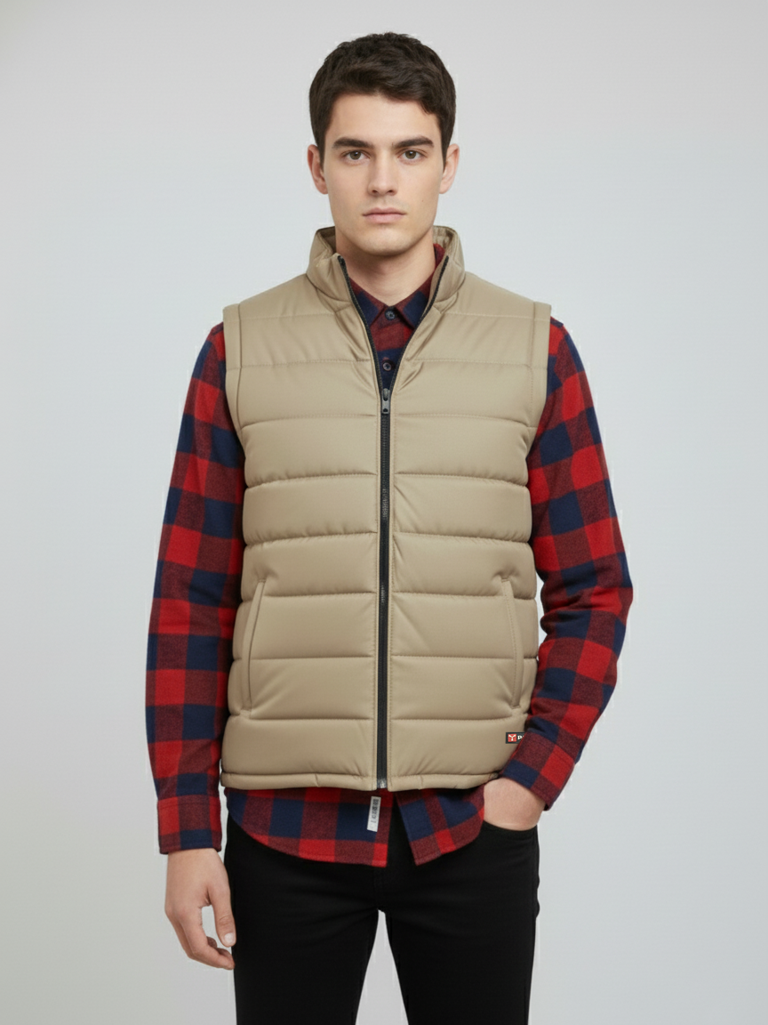 Payper Winter Sleeveless Zipper Mockneck Jacket For Men-Light Skin-PH39