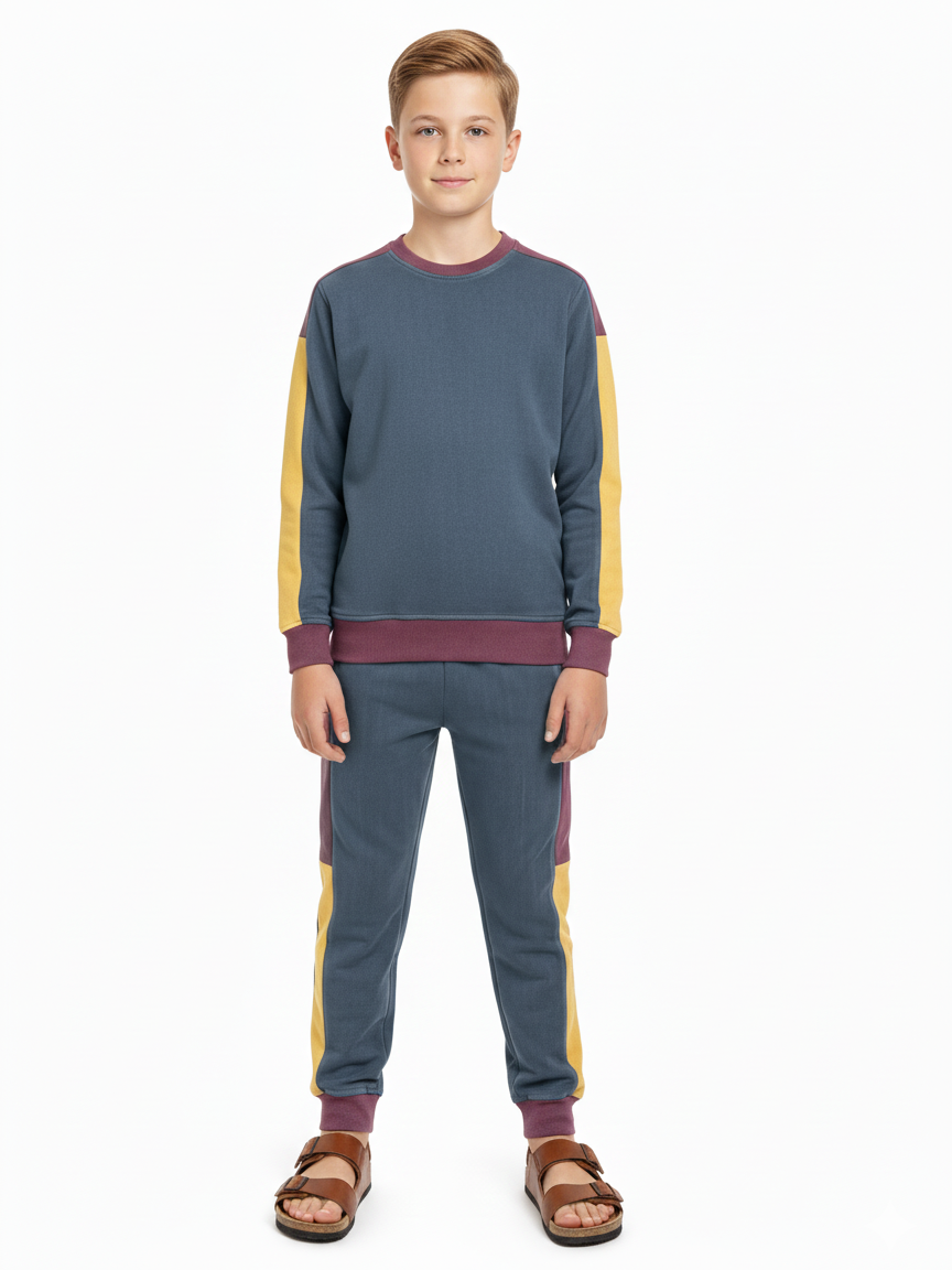 Stylish Dry Fit Tracksuit For Kids-Grey-SDF03
