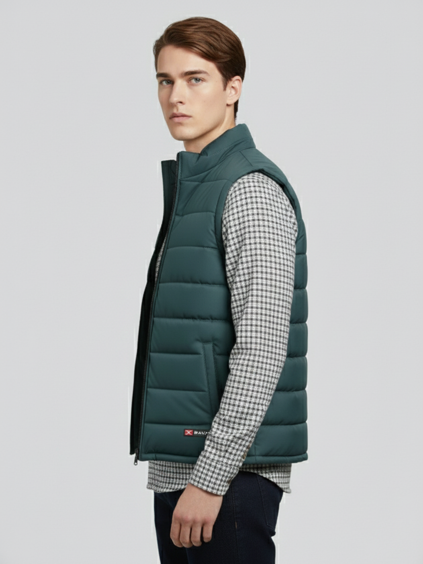 Payper Winter Sleeveless Zipper Mockneck Jacket For Men-Storm Cloud-PH36