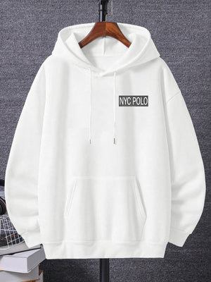 Nyc Polo Fleece Pullover Hoodie For Men-White-SP1386