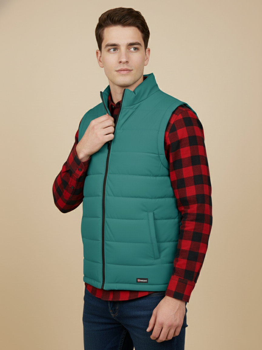 Payper Winter Sleeveless Zipper Mockneck Jacket For Men-Light Zinc-PH32