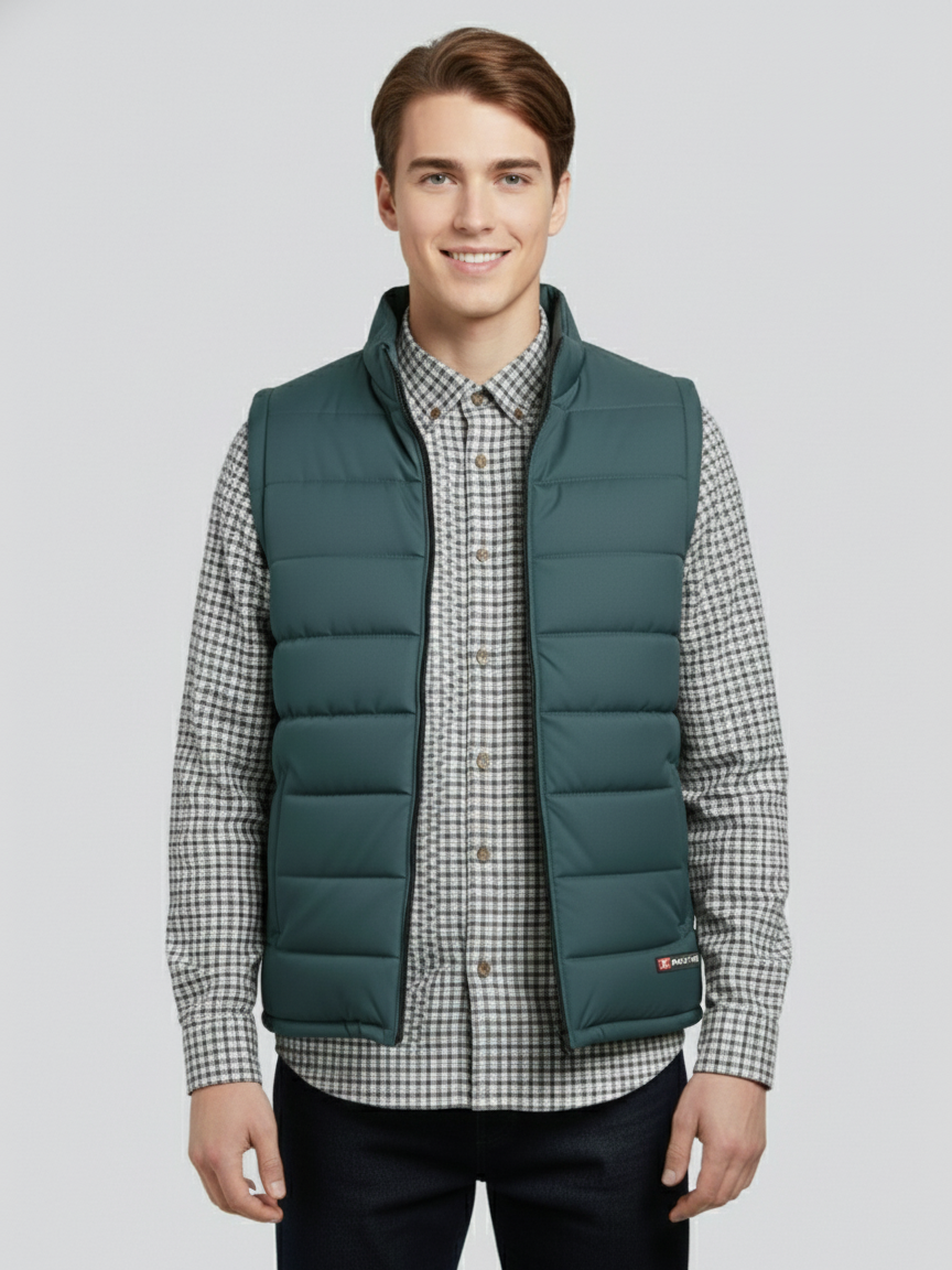 Payper Winter Sleeveless Zipper Mockneck Jacket For Men-Storm Cloud-PH36