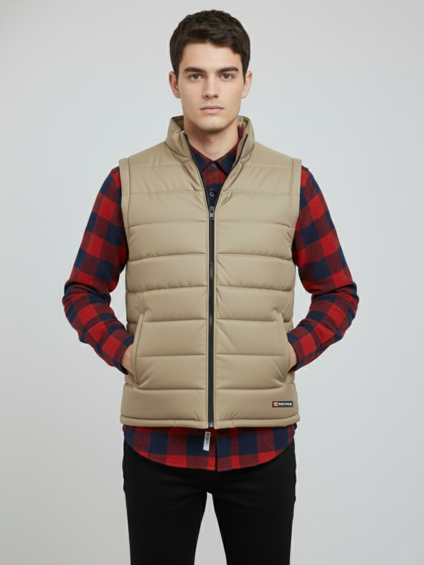 Payper Winter Sleeveless Zipper Mockneck Jacket For Men-Light Skin-PH39