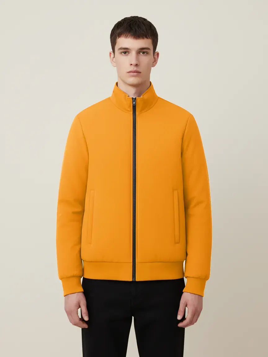 Payper Puffer Zipper Mockneck Jacket For Men-Bright Orange-PH18