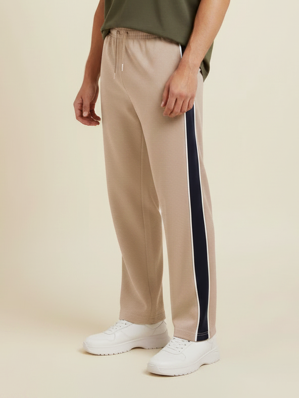 Stylish Regular Fit Summer Trouser For Men-Beige-NST36