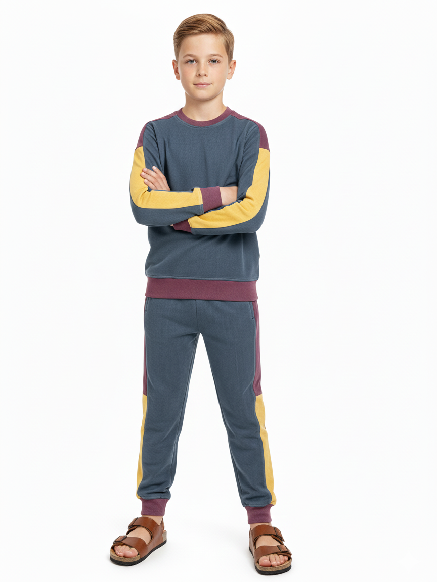 Stylish Dry Fit Tracksuit For Kids-Grey-SDF03