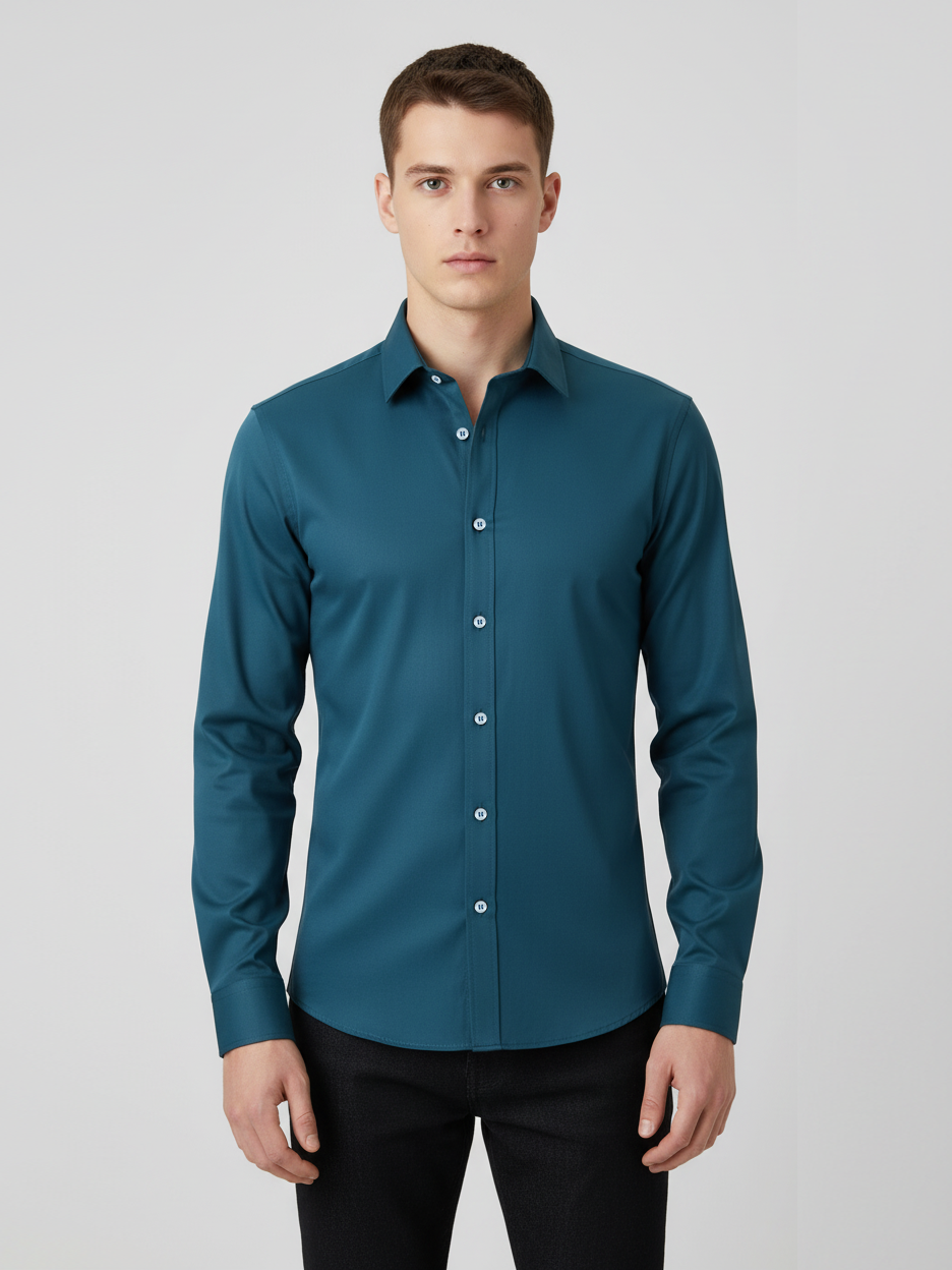 Rawgear 4 Side Lycra Slim Fit Long Sleeve Casual Shirt For Men-Zinc-RG01