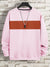 Next Fleece Crew Neck Sweatshirt For Men-Pink With Panel-SP3380