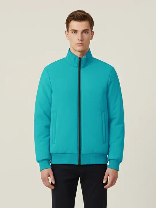 Payper Puffer Zipper Mockneck Jacket For Men-Aqua-PH17