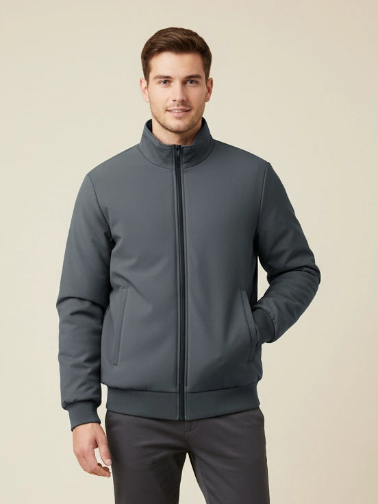 Payper Puffer Zipper Mockneck Jacket For Men-Grey-PH14