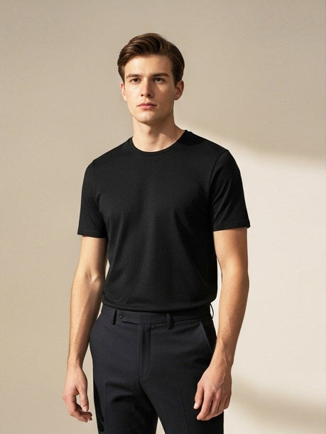 47  Lycra Summer T Shirt For Men-Black-BE3209/BR15657