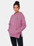 Nyc Polo Terry Fleece Side Slit Pullover Hoodie For Ladies-Light Magenta-SP1433