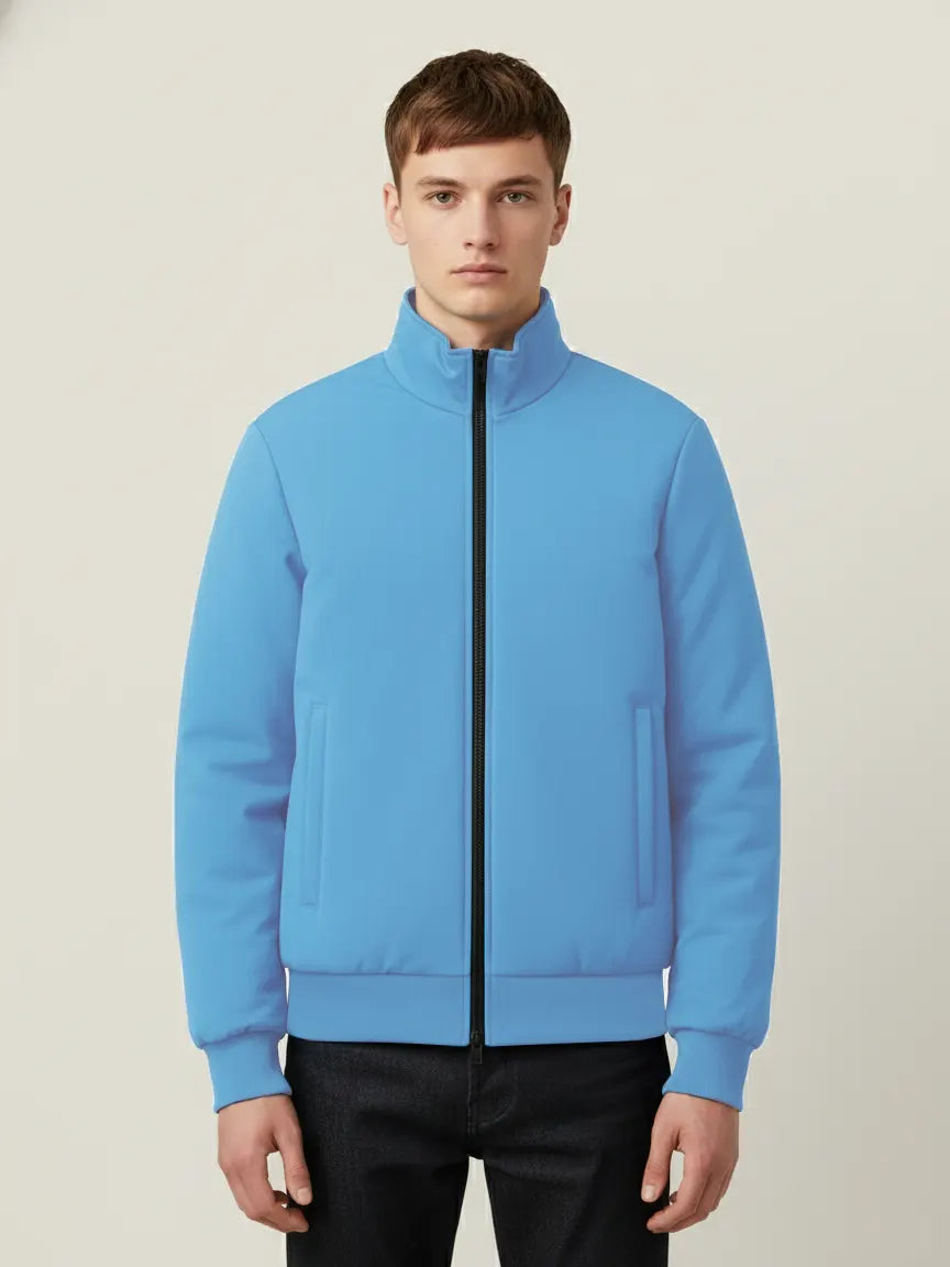 Payper Puffer Zipper Mockneck Jacket For Men-Sky Blue-PH16