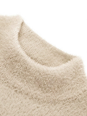 Louis Vicaci Turtle Neck Rabbit Wool Sweatshirt-Wheat-BE417/BR1179