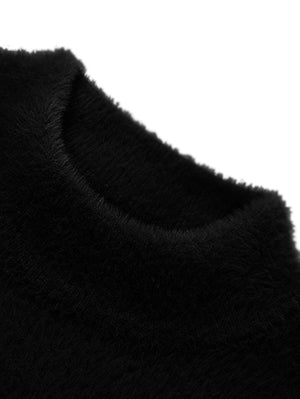 Louis Vicaci Turtle Neck Rabbit Wool Sweatshirt-Black-BE419/BR1181