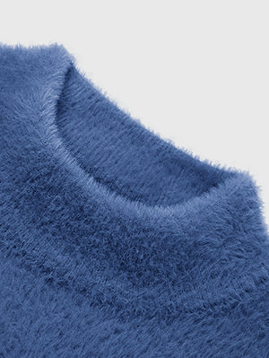 Louis Vicaci Turtle Neck Rabbit Wool Sweatshirt-Blue-BE411/BR1173