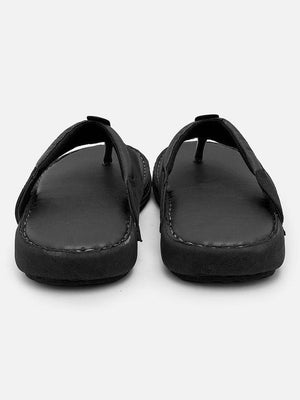 Men's Soft Leather Chappal-Black-BE1161/BR13410