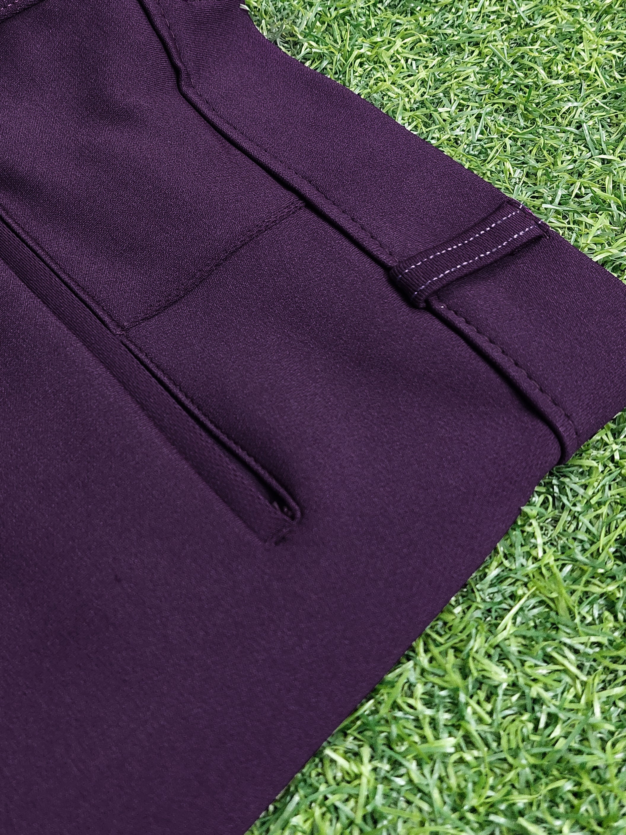 Louis Vicaci Interlock Stretchy Slim Fit Lycra Pent For Men-Dark Purple-AZ156