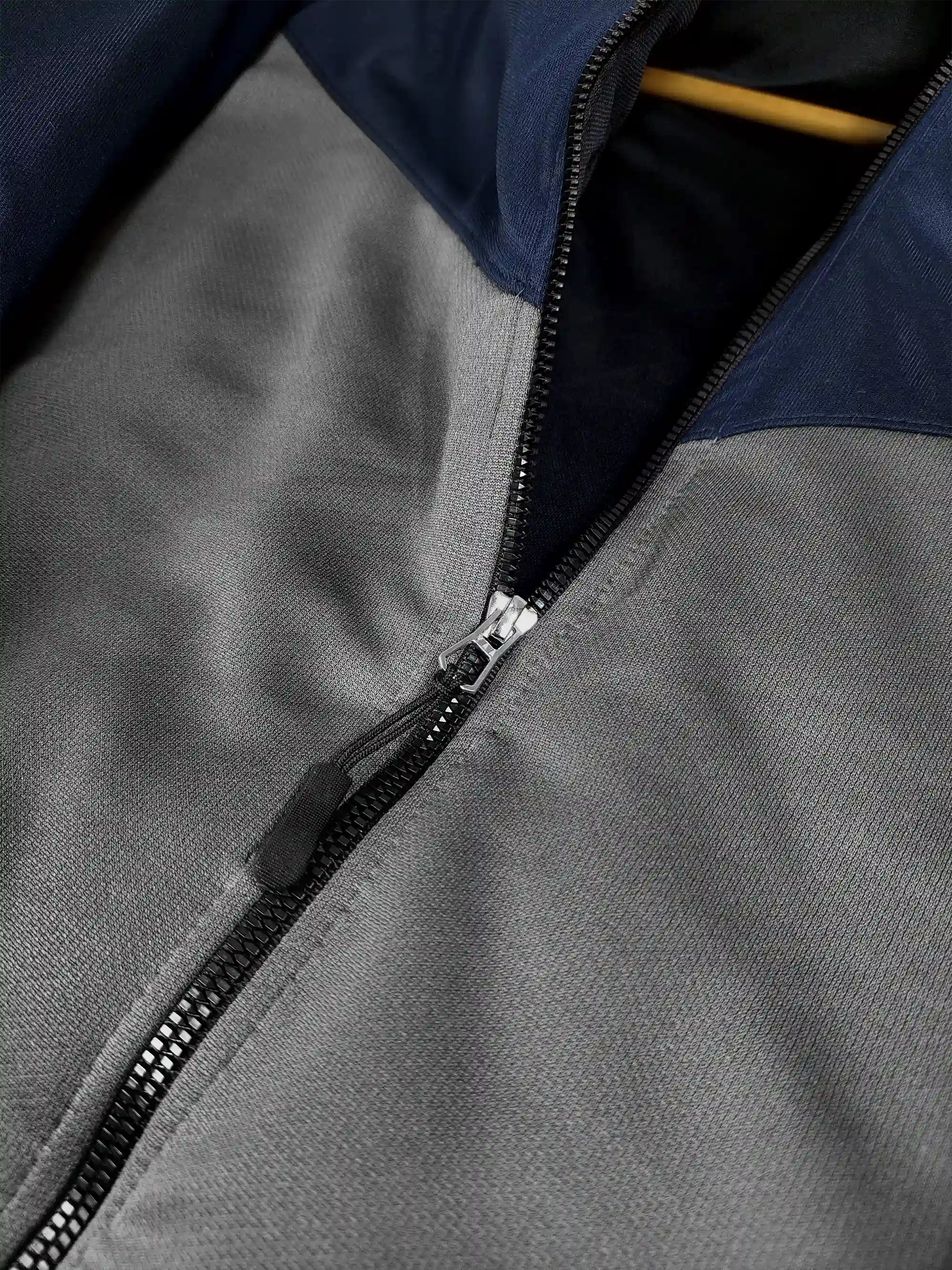Payper Zipper Puffer Jacket For Men-Dark Navy With Grey-PH06