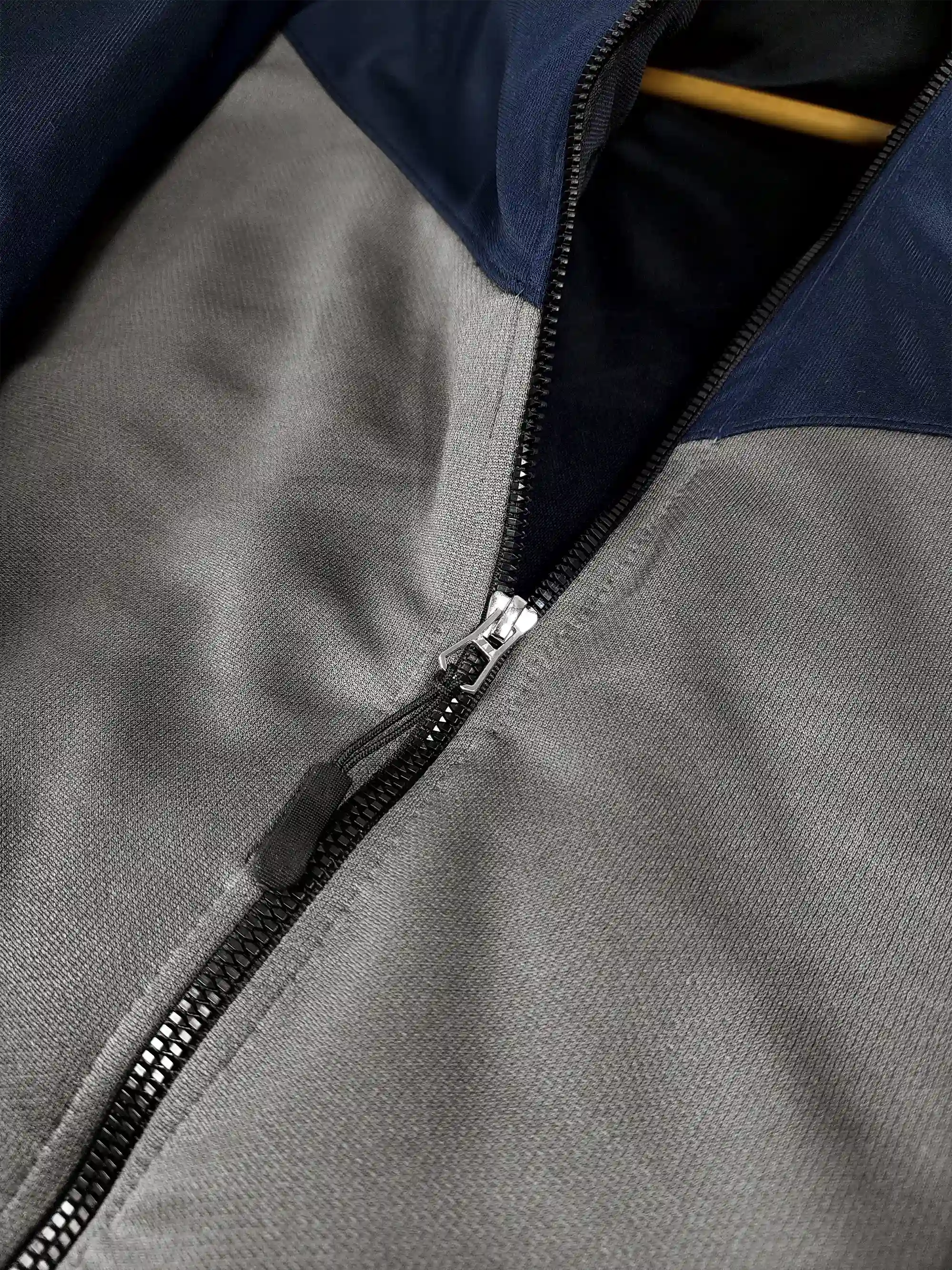 Payper Zipper Puffer Jacket For Men-Dark Navy With Light Grey-PH08