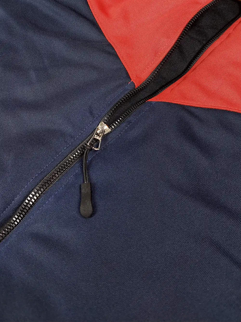 Payper Zipper Puffer Hoodie For Men-Red & Navy-PH04