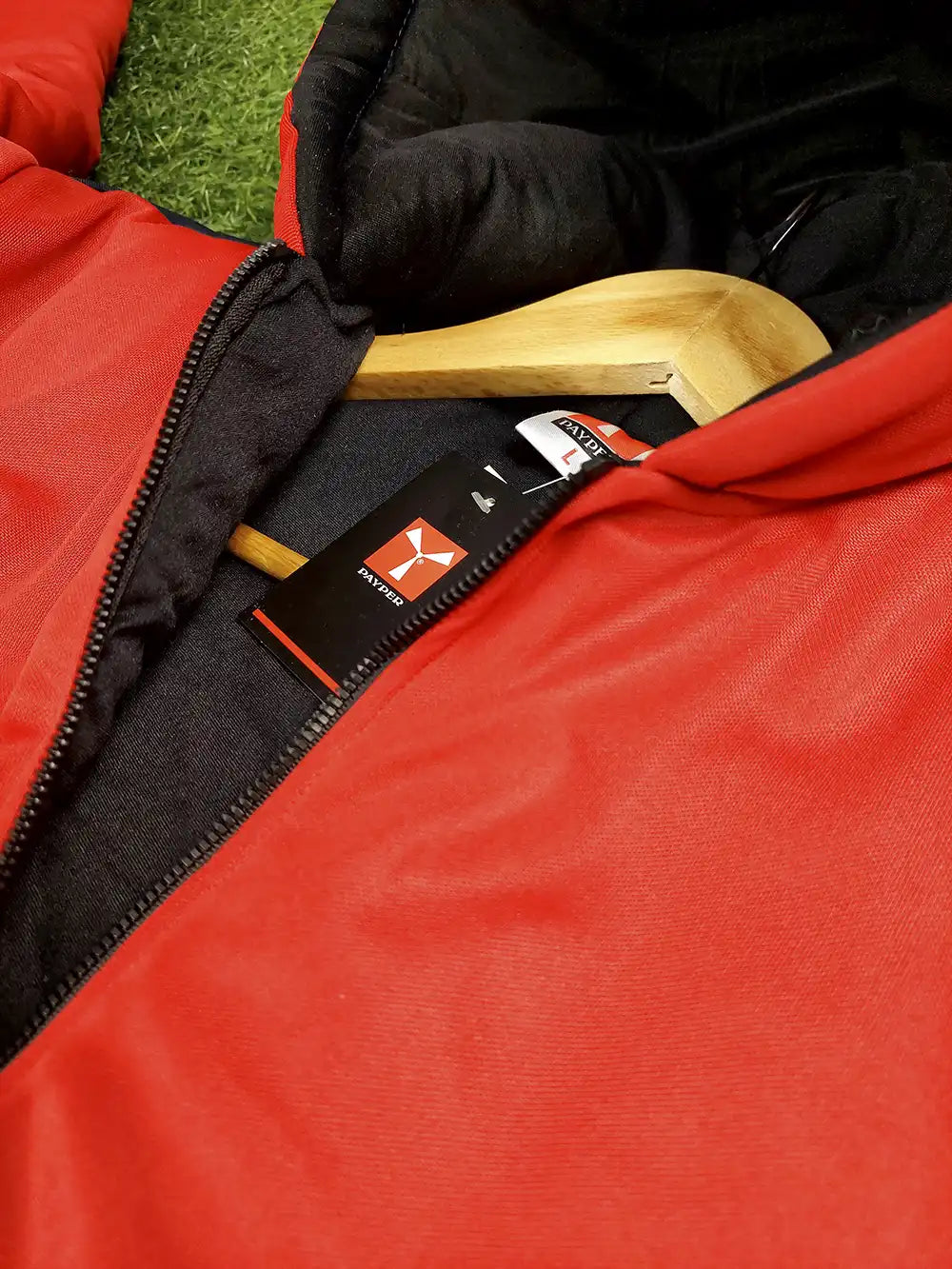 Payper Zipper Puffer Hoodie For Men-Red & Navy-PH04