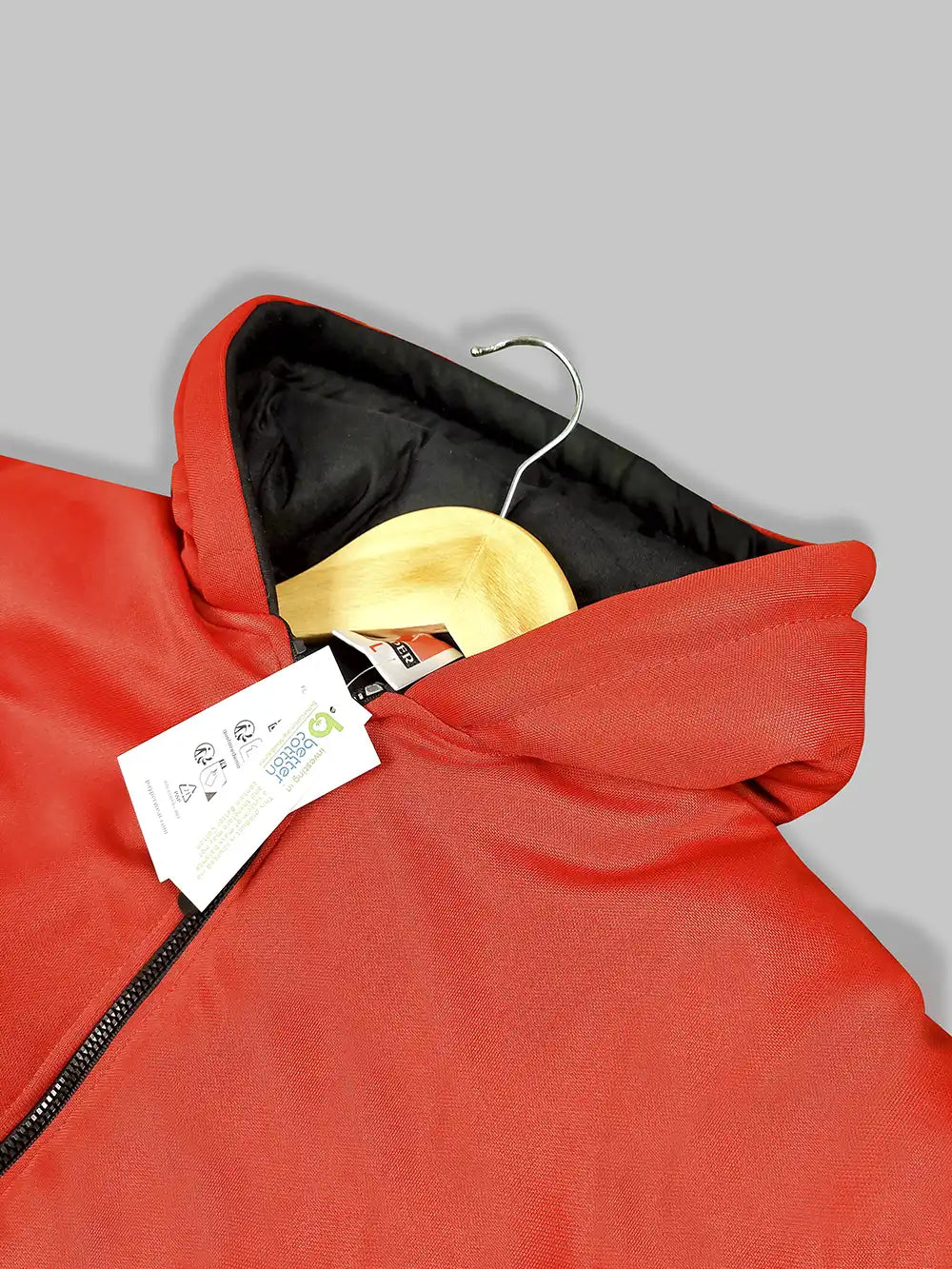 Payper Zipper Puffer Hoodie For Men-Red & Navy-PH04