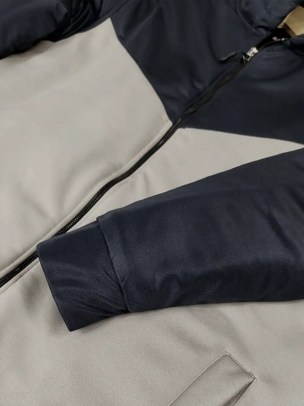 Payper Zipper Puffer Jacket For Men-Dark Navy With Light Grey-PH08