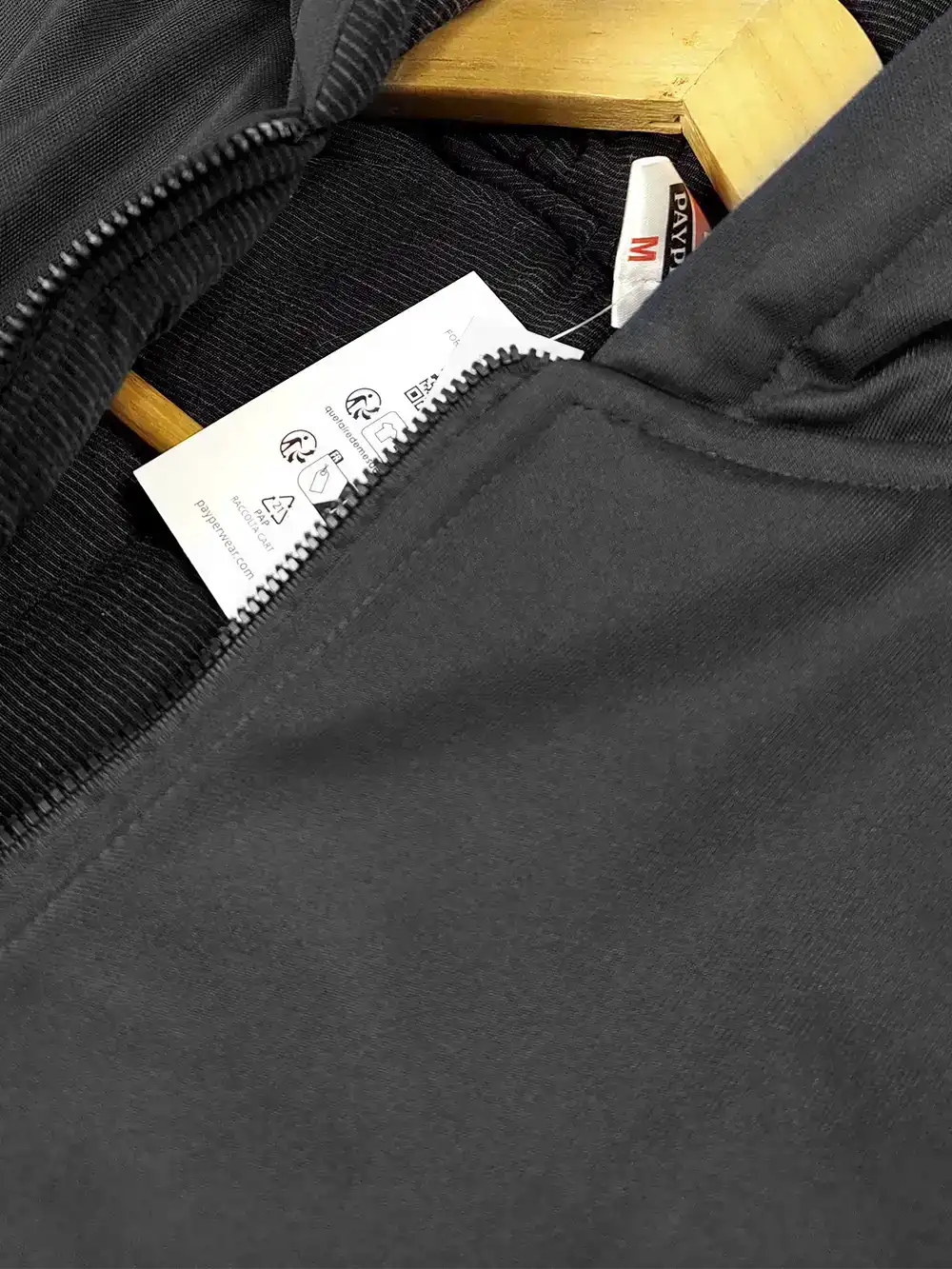 Payper Zipper Puffer Hoodie For Men-Black-PH01