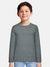Maxx Crew Neck Long Sleeve Single Jersey Tee Shirt For Kids Grey Melange With Lining SP215