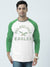 47 Raglan Sleeve Crew Neck Tee Shirt For Men-Off White & Green with Print-SP2113