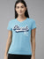 47 V Neck T Shirt For Women-Sky Blue with Print-SP3126