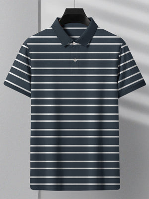 NXT Summer P.Q Polo Shirt For Men-Light Navy with Stripes-SP1611/RT2385