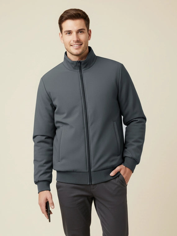 Payper Puffer Zipper Mockneck Jacket For Men-Grey-PH14