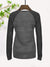 Majestic Lead Play Long Sleeve Split Neck Tee Shirt For Ladies-Dark Grey Melange-SP3111