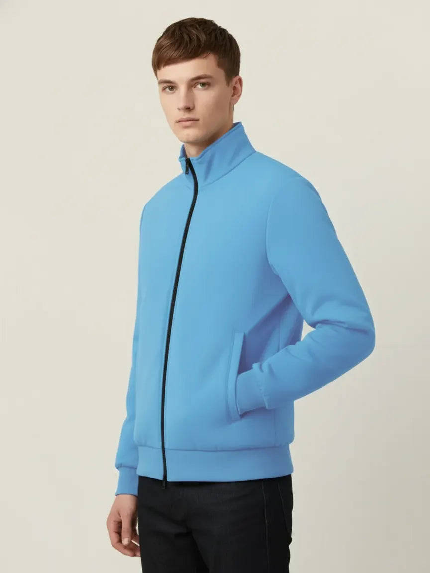 Payper Puffer Zipper Mockneck Jacket For Men-Sky Blue-PH16