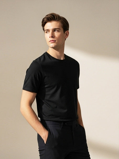 47  Lycra Summer T Shirt For Men-Black-BE3209/BR15657