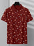 NXT Summer Single Jersey Polo Shirt For Men-Red with Allover Print-SP1625/RT2386