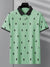 PRL Summer Polo Shirt For Men-Light Green with Allover Print-SP1444/RT2335