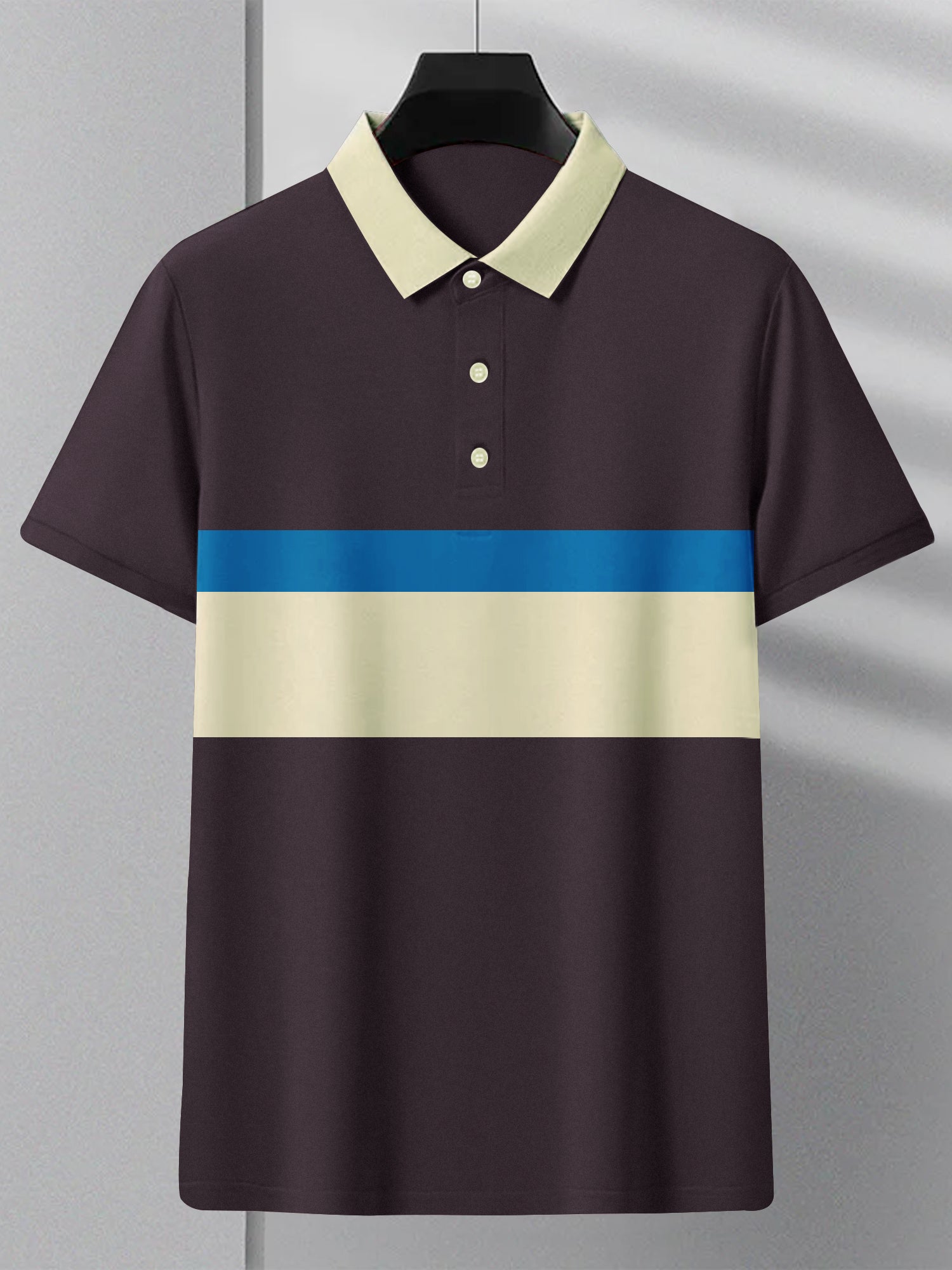 NXT Summer Polo Shirt For Men-Indigo With Off White & Blue Stripe-SP1443/RT2331
