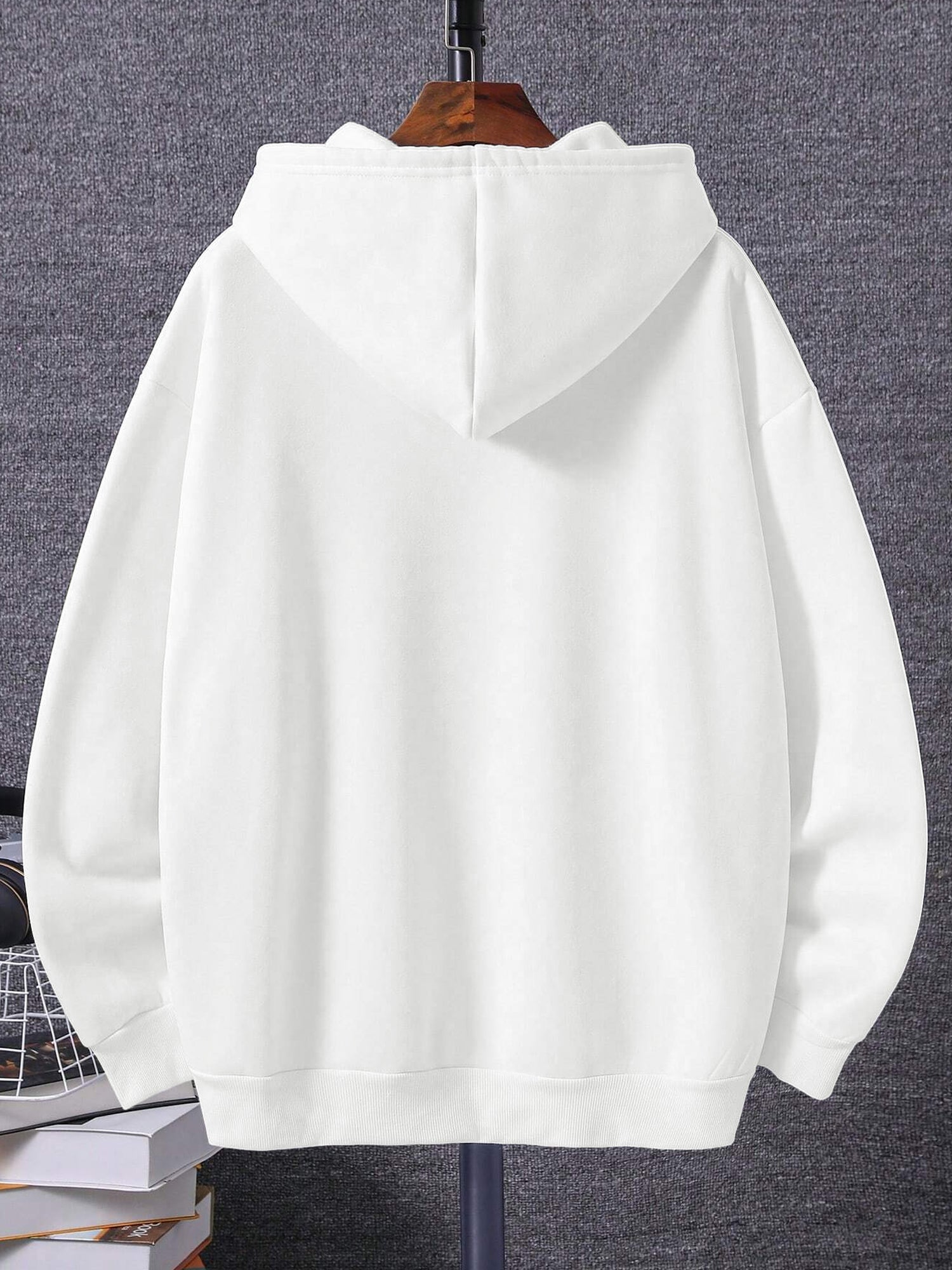 Nyc Polo Terry Fleece Pullover Hoodie For Men-White-SP1354